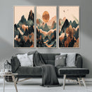 Wood Mountain Landscape Wall Art Canvas Print – Framed