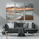 Ocean Sunset Wall Art Canvas Print – Framed Beach Waves