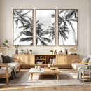 Black and White Palm Wall Art Canvas Print – Framed