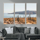 Desert Lake Wall Art – Framed Cactus Mountain Canvas by MyGreatCanvas | Canvas Wall Art Prints | Photo Prints & Wall Decor