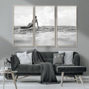 Black and White Surfing Wall Art Canvas Print – Framed Ocean by MyGreatCanvas | Canvas Wall Art Prints | Photo Prints & Wall Decor