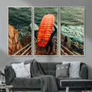 Surfer Stairway Wall Art – Framed Ocean Surf Canvas Artwork, by MyGreatCanvas | Canvas Wall Art Prints | Photo Prints & Wall Decor