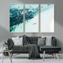 Minimal Beach Wall Art – Framed Ocean Swimming Canvas by MyGreatCanvas | Canvas Wall Art Prints | Photo Prints & Wall Decor