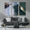 Ocean Wave Wall Art – Aerial Coastal View Canvas Artwork, by MyGreatCanvas | Canvas Wall Art Prints | Photo Prints & Wall Decor