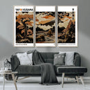Modern Japanese Wall Art Canvas Print – Framed Abstract