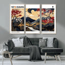 Modern Mount Fuji Wall Art Canvas Print – Framed Abstract