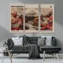 Modern Japanese Wall Art Canvas Print – Framed Abstract