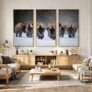 Bison Herd Wall Art Canvas Print, Framed Rustic Wildlife by MyGreatCanvas | Canvas Wall Art Prints | Photo Prints & Wall Decor