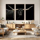 Texas Longhorn Wall Art Canvas Print – Framed Rustic Western