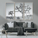 Joshua Trees Wall Art Canvas Print – Framed Black White