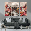 Mountain Wall Art Canvas Print – Framed Autumn Forest