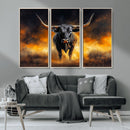Longhorn Canvas Wall Art Canvas Print – Framed Bold Bull