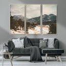 Mountain Landscape Wall Art Canvas Print – Framed Snowy