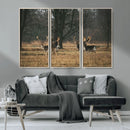 Deer Wall Art Canvas Print – Framed Rustic Wildlife Stags