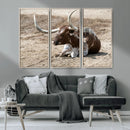 Texas Longhorn Wall Art Canvas Print – Framed Country Living