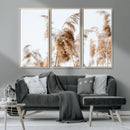Pampas Grass Wall Art Canvas Print – Framed Neutral Tones
