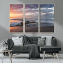 Golden Hour Wall Art Canvas Print – Framed Tranquil Waves