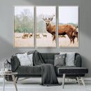 Rustic Deer Wall Art Canvas Print – Forest Woodland Stag