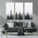 Foggy Forest Wall Art Canvas Print – Framed Misty Pines