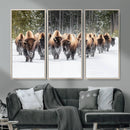 American Bison Herd Wall Art Canvas Print – Powerful Winter by MyGreatCanvas | Canvas Wall Art Prints | Photo Prints & Wall Decor