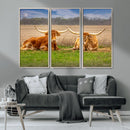 Texas Longhorn Pair Wall Art Canvas Print – Peaceful Rustic by MyGreatCanvas | Canvas Wall Art Prints | Photo Prints & Wall Decor