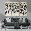 Wild Horse Stampede Wall Art Canvas Print – Monochrome by MyGreatCanvas | Canvas Wall Art Prints | Photo Prints & Wall Decor