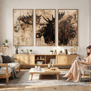 Moose Canvas Wall Art — Rustic Wildlife Painting Print | by MyGreatCanvas | Canvas Wall Art Prints | Photo Prints & Wall Decor