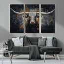 Rustic Longhorn Bull Wall Art Canvas Print – Vintage Western by MyGreatCanvas | Canvas Wall Art Prints | Photo Prints & Wall Decor