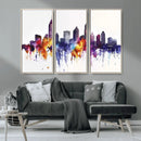 Atlanta Skyline Wall Art Canvas Print – Framed Colorful