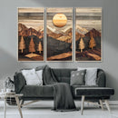 Wooden Mountain Layers Art – Rustic Pine Tree Landscape by MyGreatCanvas | Canvas Wall Art Prints | Photo Prints & Wall Decor