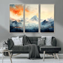 Warm Clouds Abstract Mountain Wall Art Canvas Print