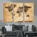 Push Pin World Map Canvas Print – Travel Tracker Wall Art