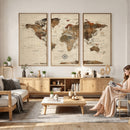 World Map Canvas Print – Framed Detailed Map of the World