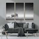 Elephand and Zebra Wall Art Canvas Print, Modern Artwork