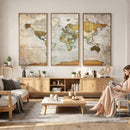 Personalized World Map Canvas Print – Colorful Watercolor
