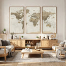 Detailed World Map Wall Art Canvas Print by MyGreatCanvas | Canvas Wall Art Prints | Photo Prints & Wall Decor