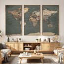 Rustic Black and Wood World Map Canvas Wall Art – Framed by MyGreatCanvas | Canvas Wall Art Prints | Photo Prints & Wall Decor