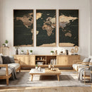 Vintage World Map Canvas Wall Art – Framed Travel Map for by MyGreatCanvas | Canvas Wall Art Prints | Photo Prints & Wall Decor