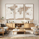 Framed Large World Map Canvas Print for Office Decor by MyGreatCanvas | Canvas Wall Art Prints | Photo Prints & Wall Decor