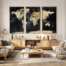 Framed Large World Map Wall Art Canvas Print for Living Room by MyGreatCanvas | Canvas Wall Art Prints | Photo Prints & Wall Decor