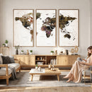 Watercolor World Map Print - Large Wall Art Canvas Print for