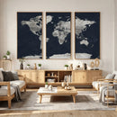 Colorful Watercolor World Map Canvas Print – Vibrant Framed