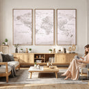 World Map Canvas Print – Detailed Map of the World Wall Art