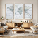 World Map Canvas Print – Detailed Map of the World Wall Art