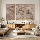 Grunge World Map Canvas Wall Art - Vintage Aged World Map by MyGreatCanvas | Canvas Wall Art Prints | Photo Prints & Wall Decor