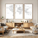 World Map Canvas Print – Framed Modern Detailed Map of the by MyGreatCanvas | Canvas Wall Art Prints | Photo Prints & Wall Decor