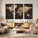 Framed World Map with Pin Canvas Print – Detailed World Map
