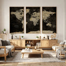 Push Pin World Map Canvas Wall Art Print, Interactive Travel