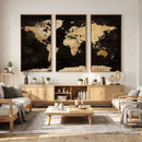 Extra Large World Map Canvas Print – Detailed Map Classic