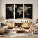 Detailed World Map Wall Art Print - Large Framed World Map